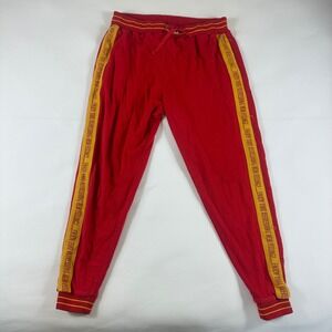 Coca Cola Red Jogger Sweatpants Mens LG G Athletic Casual Striped Logo